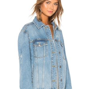 Free people studded denim jacket